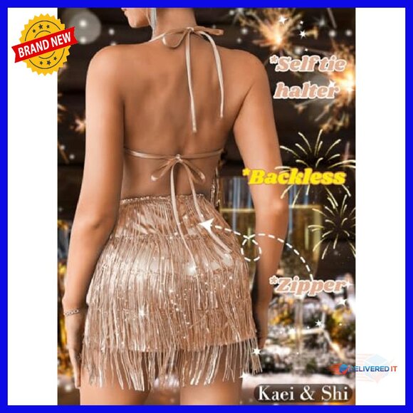 Sparkly Sequin Fringe Romper Jumpsuit for Kids Birthday Party Outfit - Picture 3 of 8